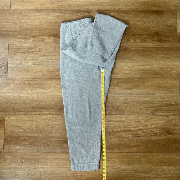 GAP Easy Pant Womens Sz Large Linen Blend Blue & White Pinstripe Coastal Basics - Picture 6 of 7